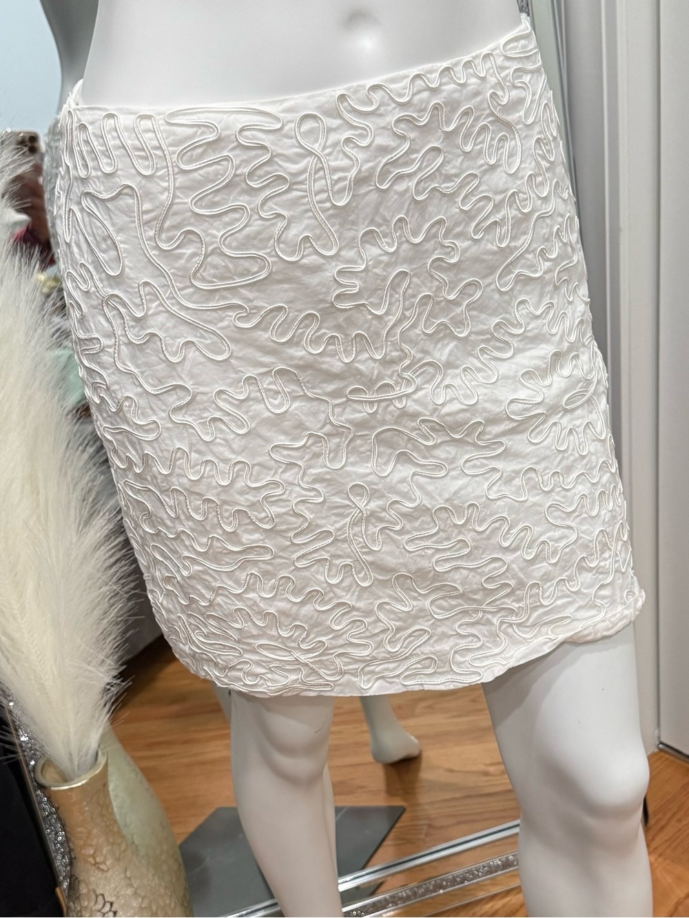 Michael Kors White Textured Mini Skirt